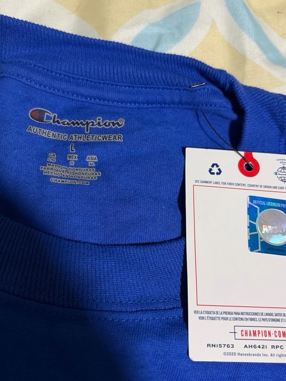 Champion Authentic Athleticwear Long Sleeve Tee in Royal Blue